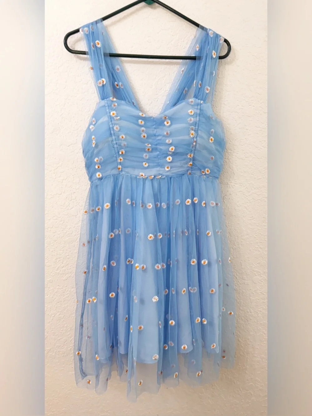Unique Vintage | Dresses | Unique Vintage Light Blue Floral Mesh Tulle  Party Dress L | Poshmark